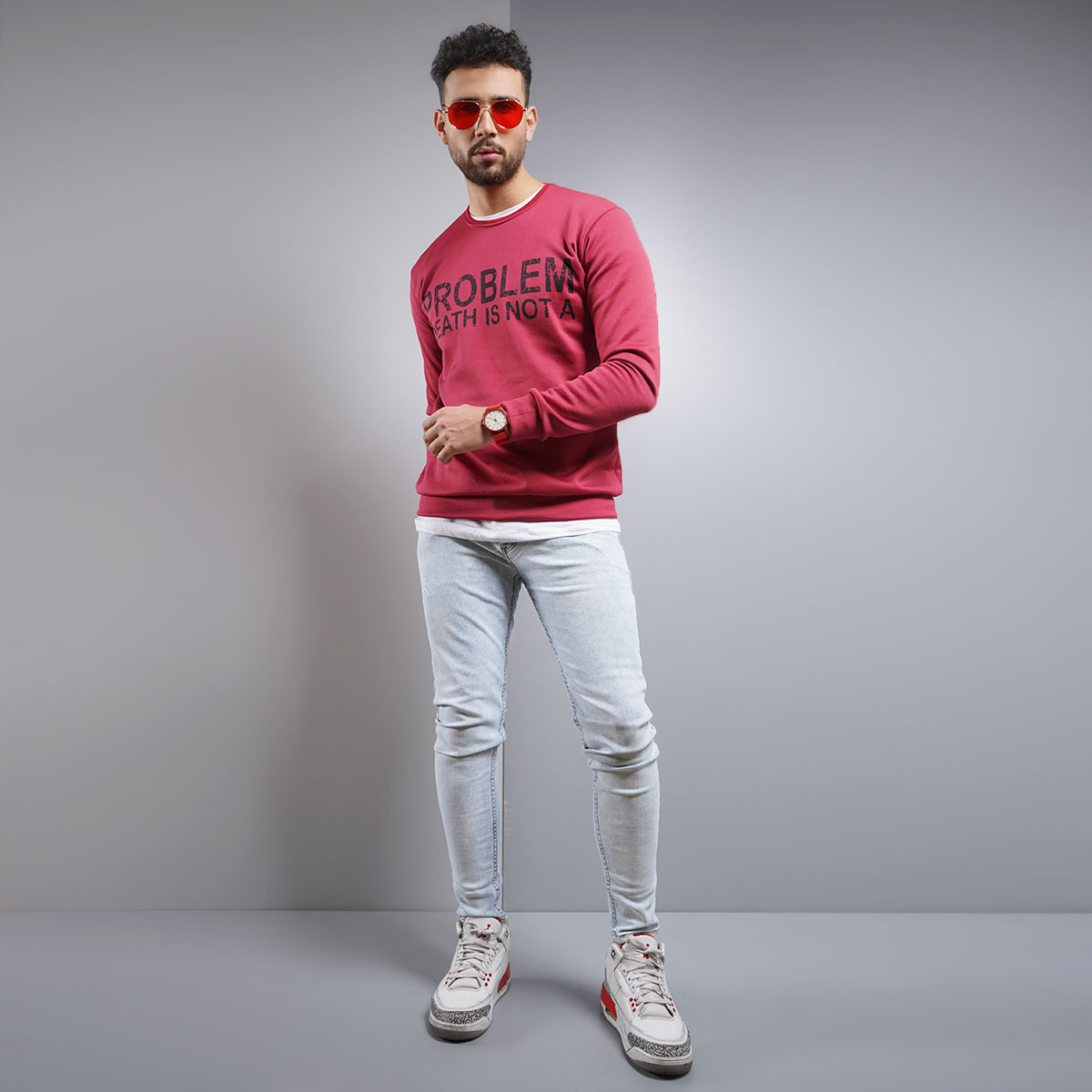 پلیور تو کرکی قرمز مردانه مدل Alferd