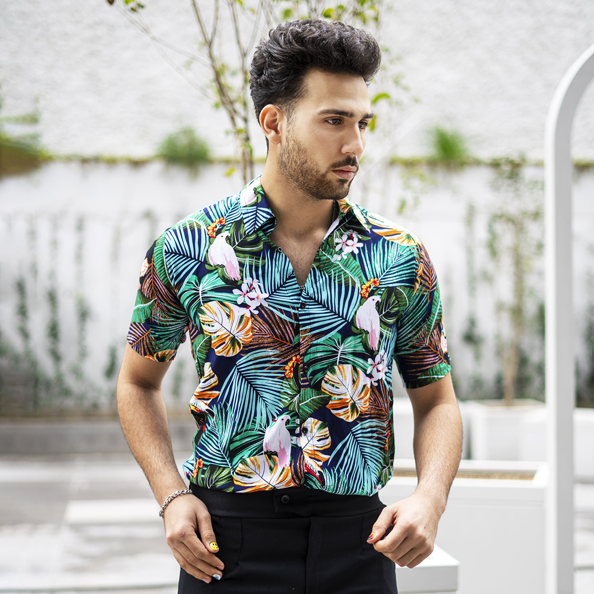 پیراهن هاوایی مردانه (T)مدل Peder