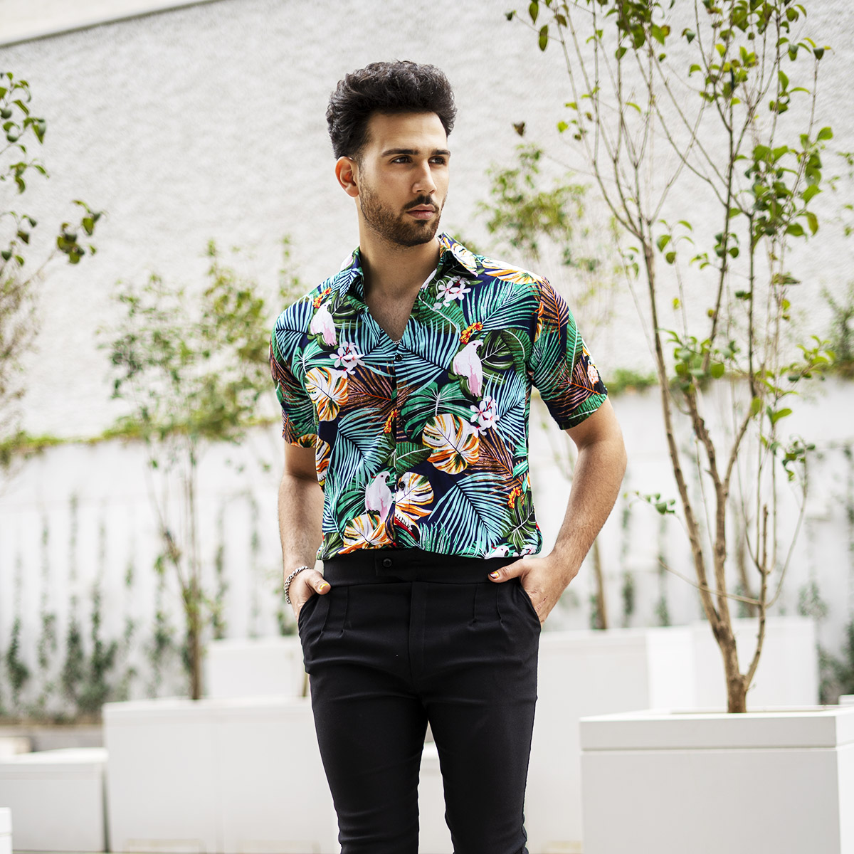 پیراهن هاوایی مردانه (T)مدل Peder