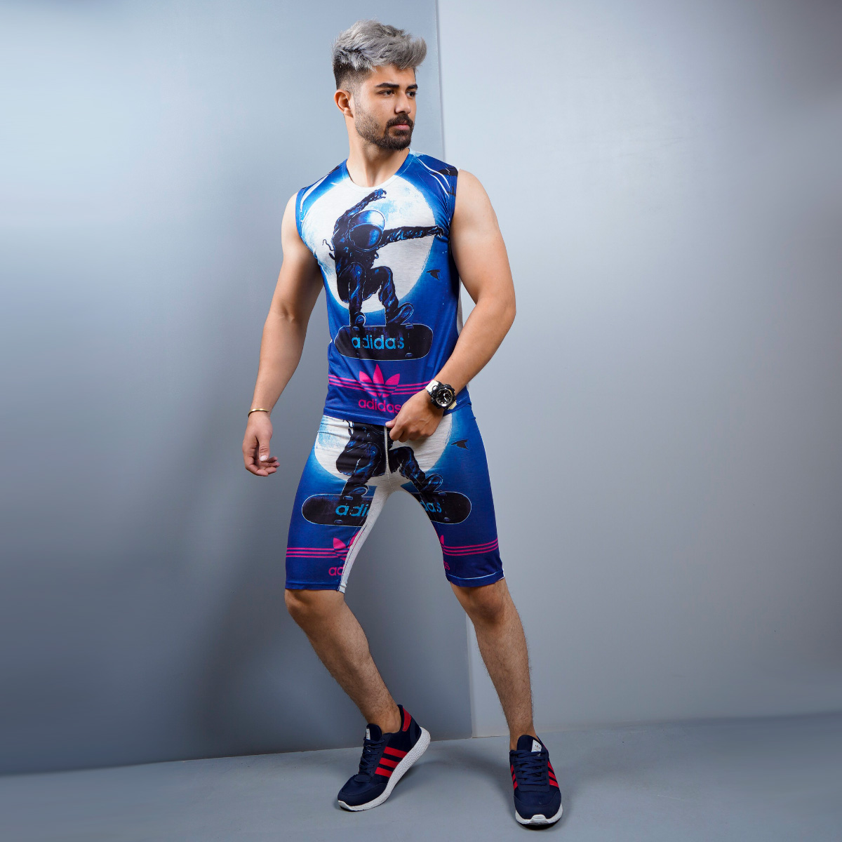 ست ركابي شلوارك adidas مردانه مدل Hank