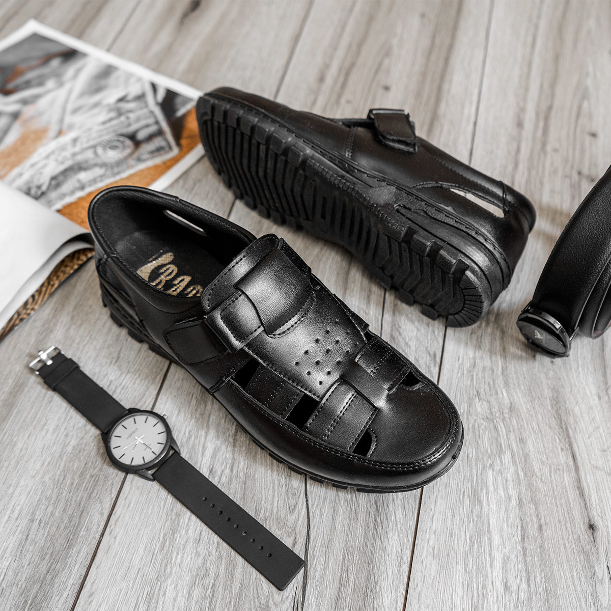 کفش تابستانه مشکی مردانه مدل Boros-