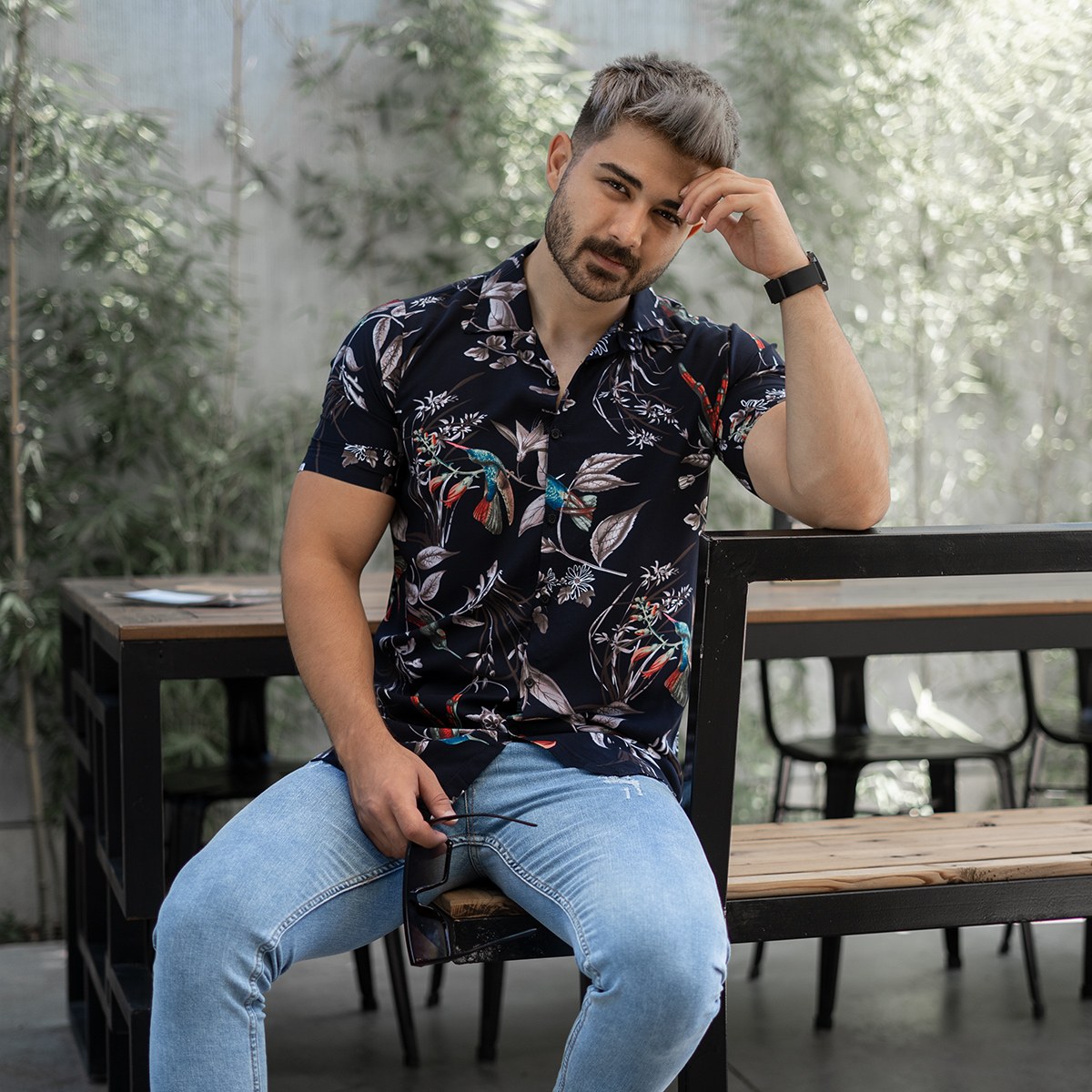 پیراهن هاوایی مردانه مدل Antoni