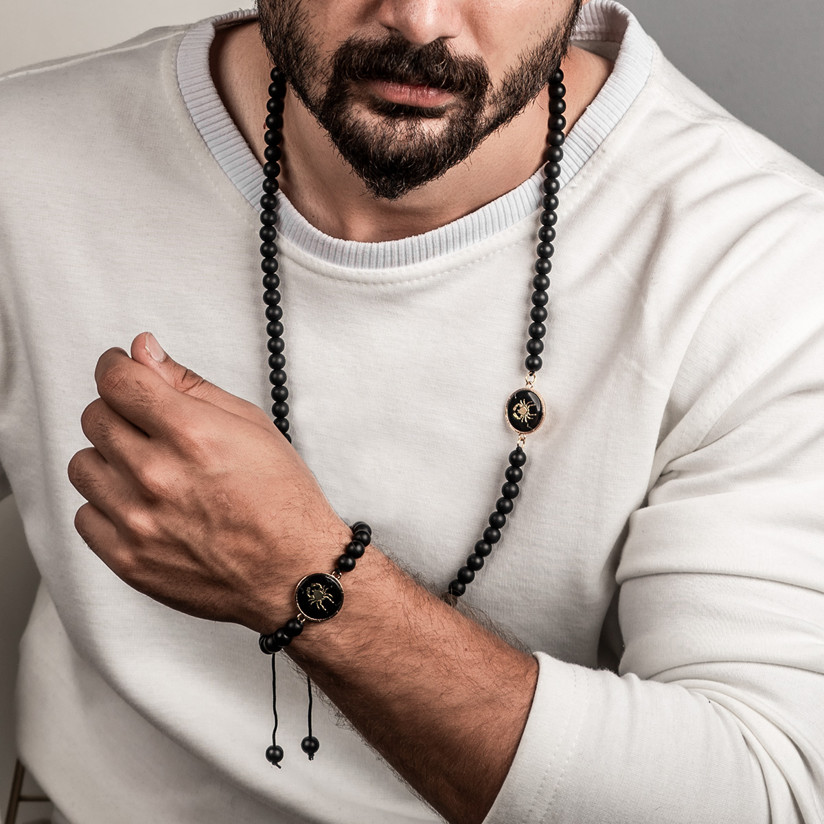 نیم ست مهره ای مشکی مدل Tir