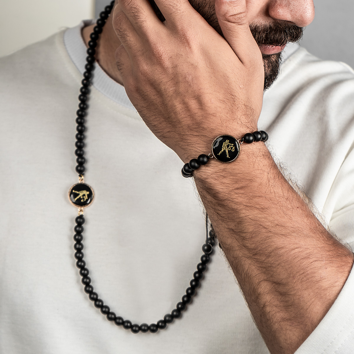 نیم ست مهره ای مشکی مدل Mehr