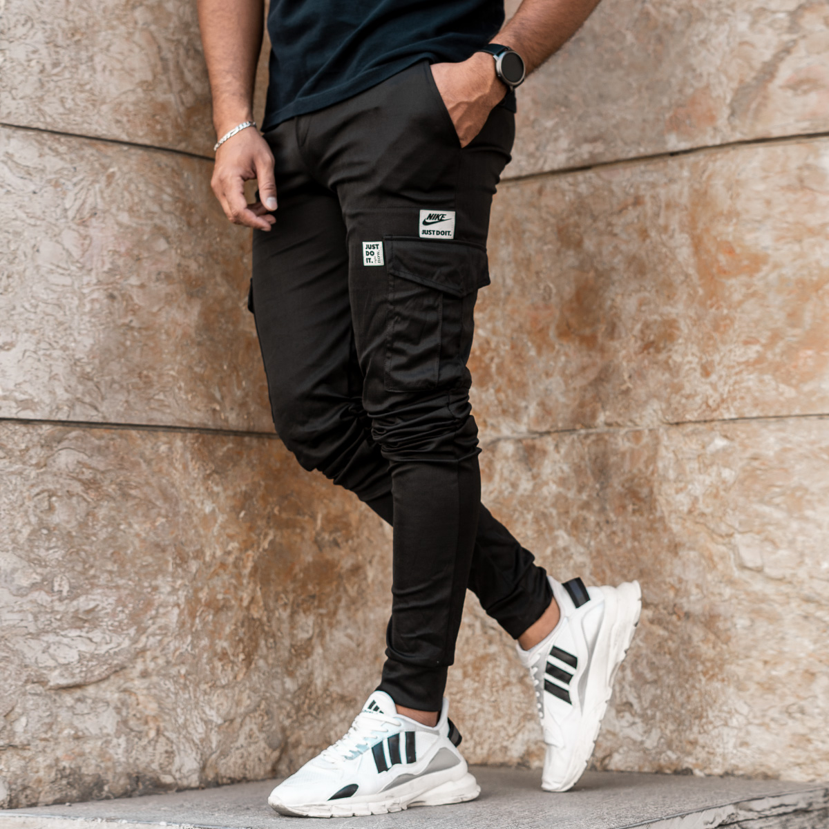 شلوار اسلش مشکی(T) مردانه مدل Tami