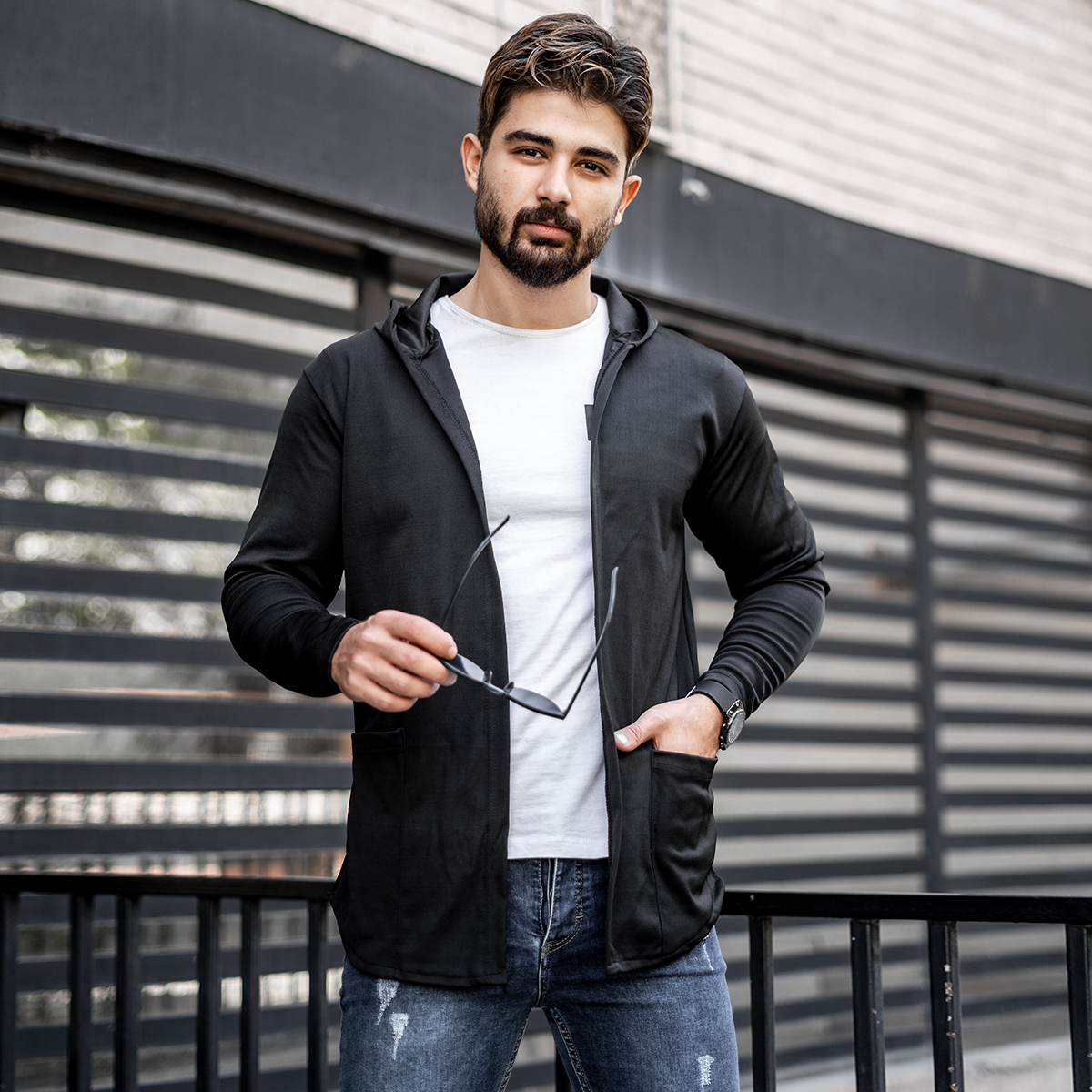 شنل مردانه مشکی مدل Kamil