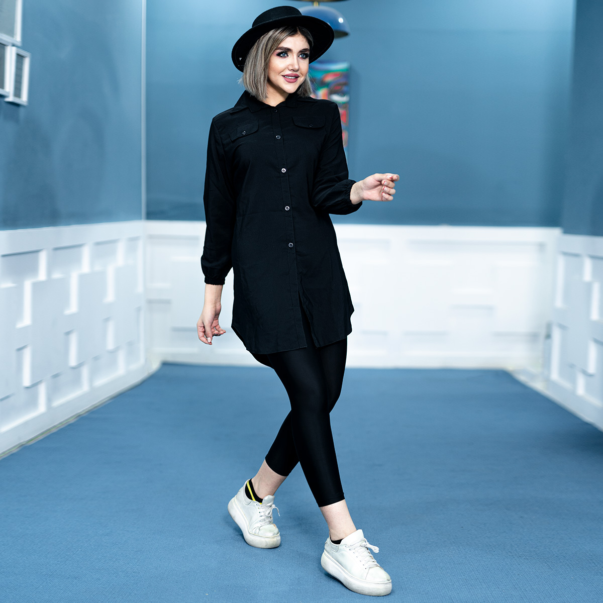 مانتو مشکی مدل Roza