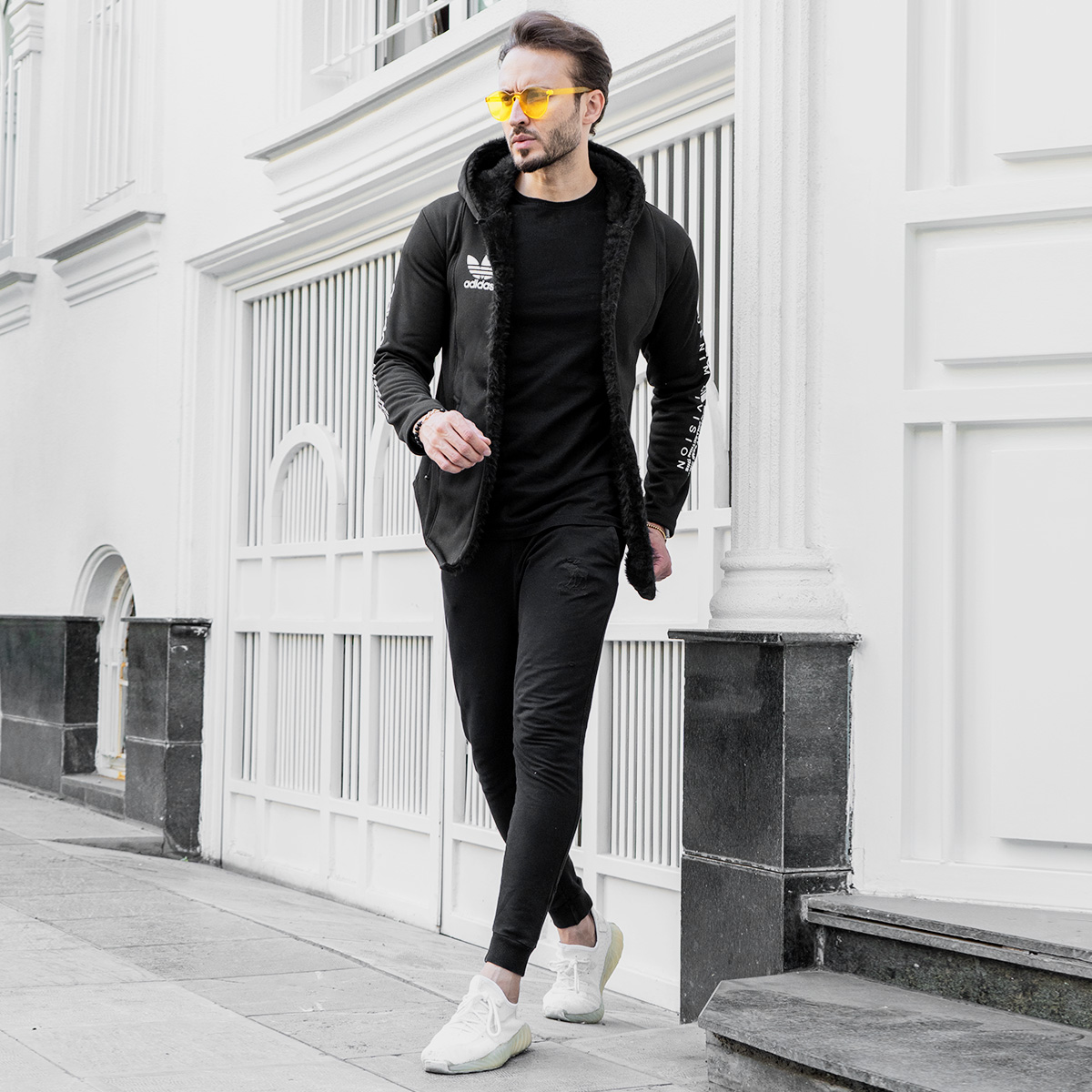 هودی Adidas مردانه مشکی مدل Aran