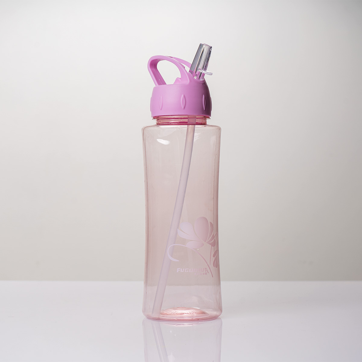 قمقمه آب صورتی روشن مدل گل