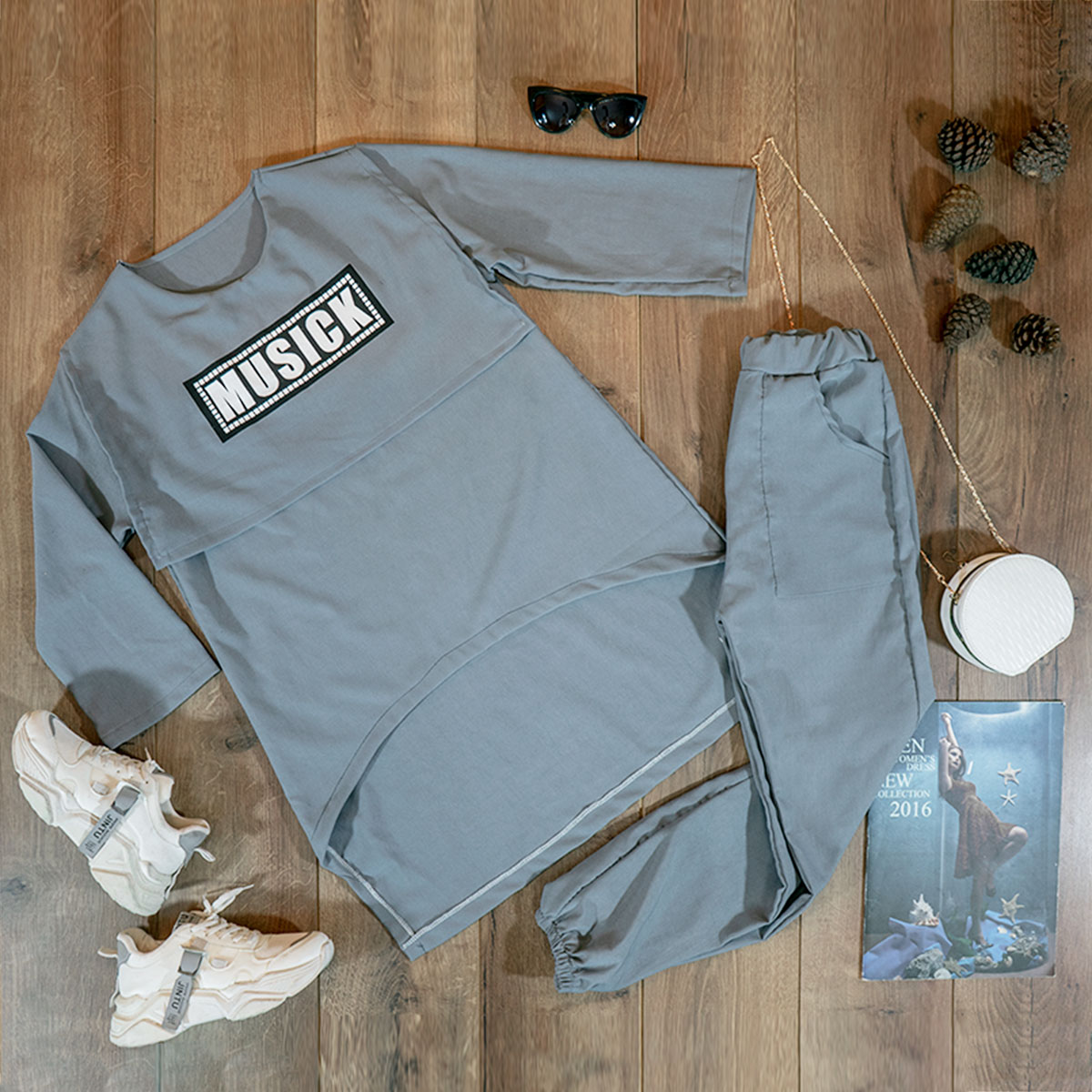 ست هودی شلوار دخترانه مدل Musick