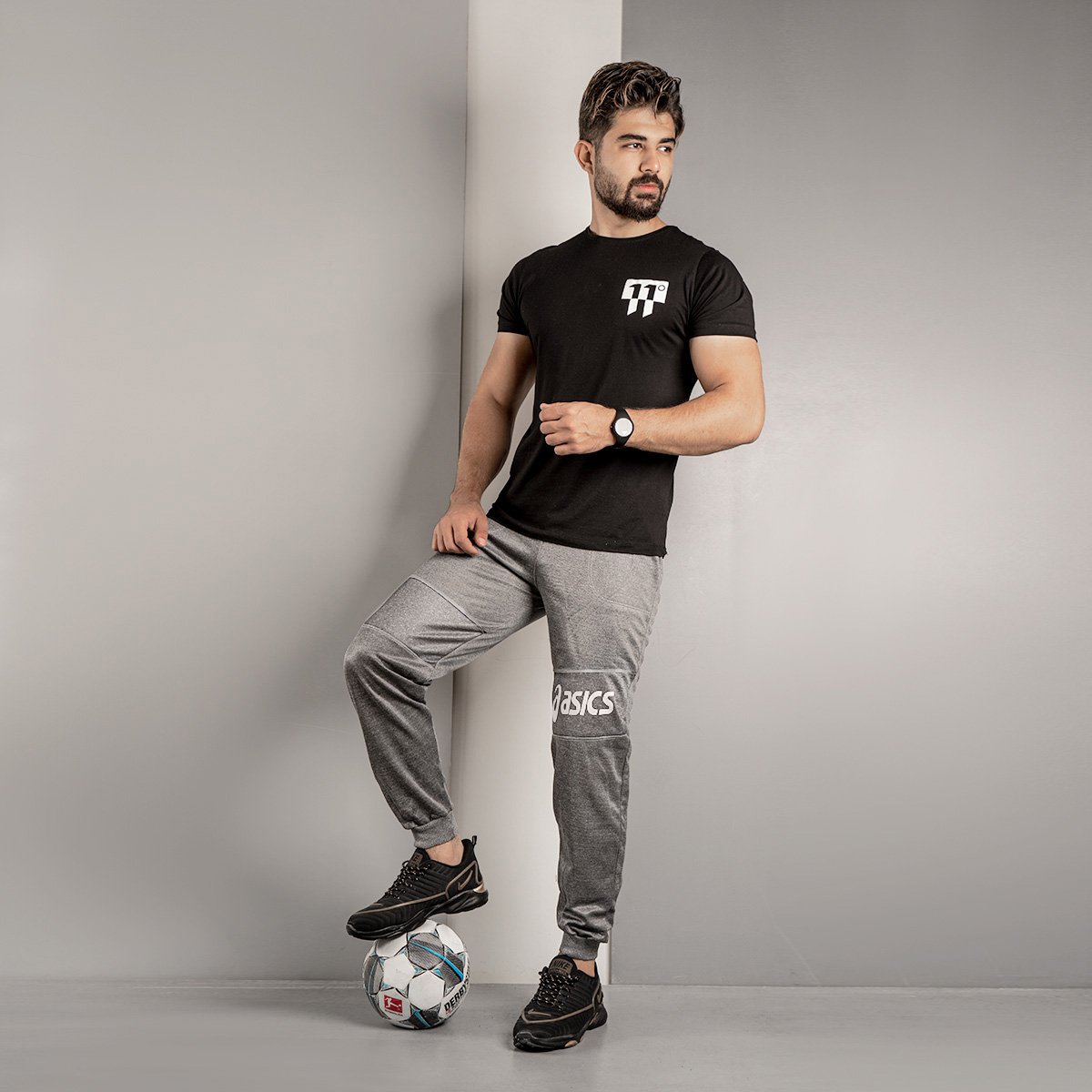 شلوار اسلش مردانه(T) اسیکس طوسی مدل K80