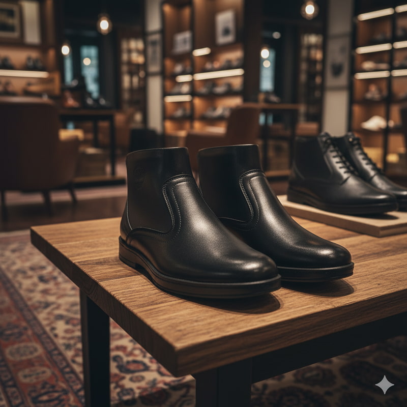 نیم بوت مردانه مشکی مدل Rad