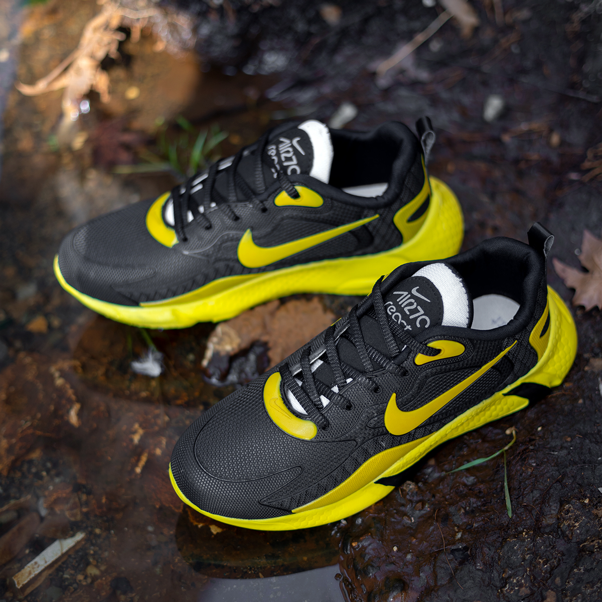 کفش ورزشی نایک مشکی زردمردانه مدلB709