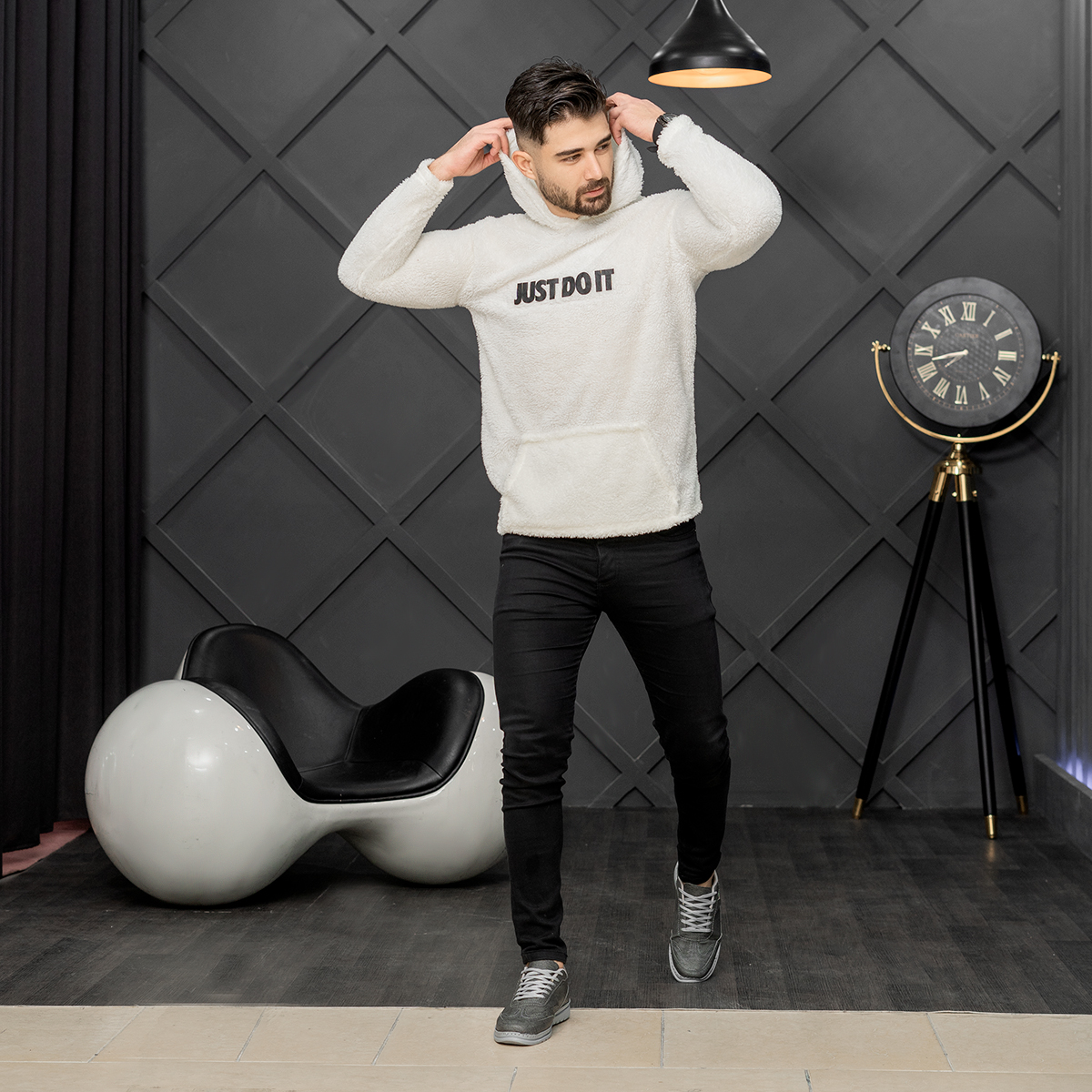 هودی just do itمردانه سفید مدلTaha