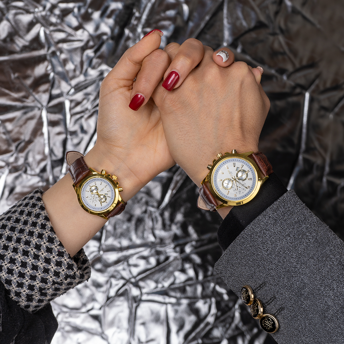 ست ساعت Citizen قهوه ای طرحدار مدلZ12