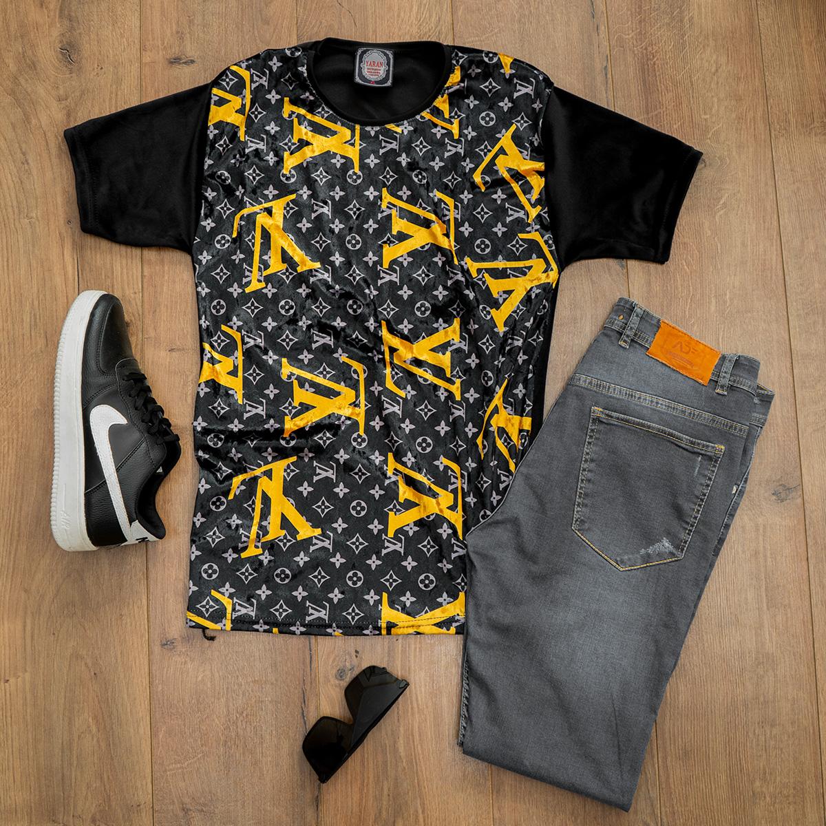 تیشرت مخمل مردانه مدل LV