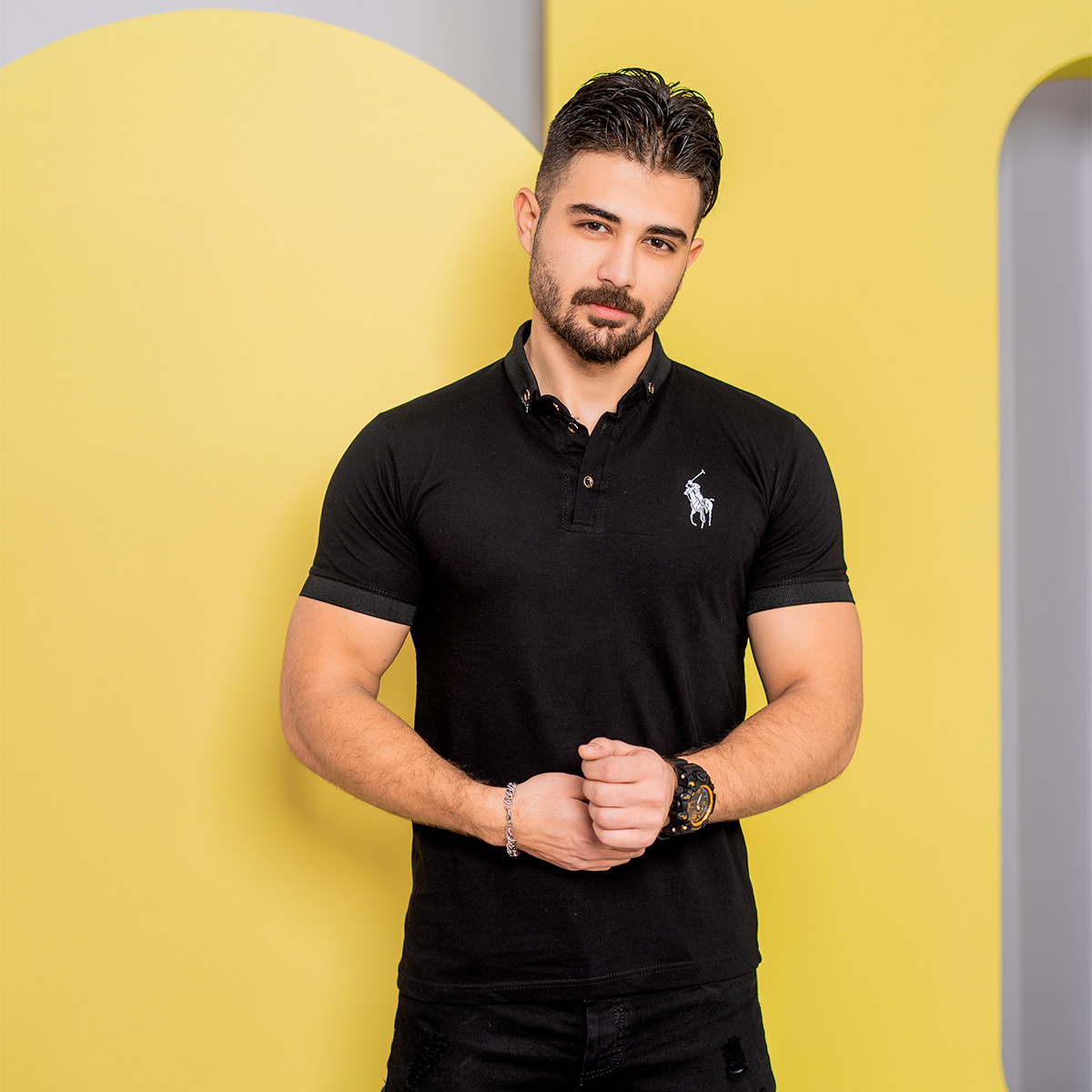 تیشرت POLO مردانه مشکی مدل Havino