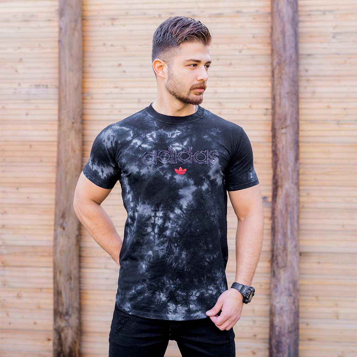 تیشرت ابرو بادی مشکی مردانه مدل Adidas