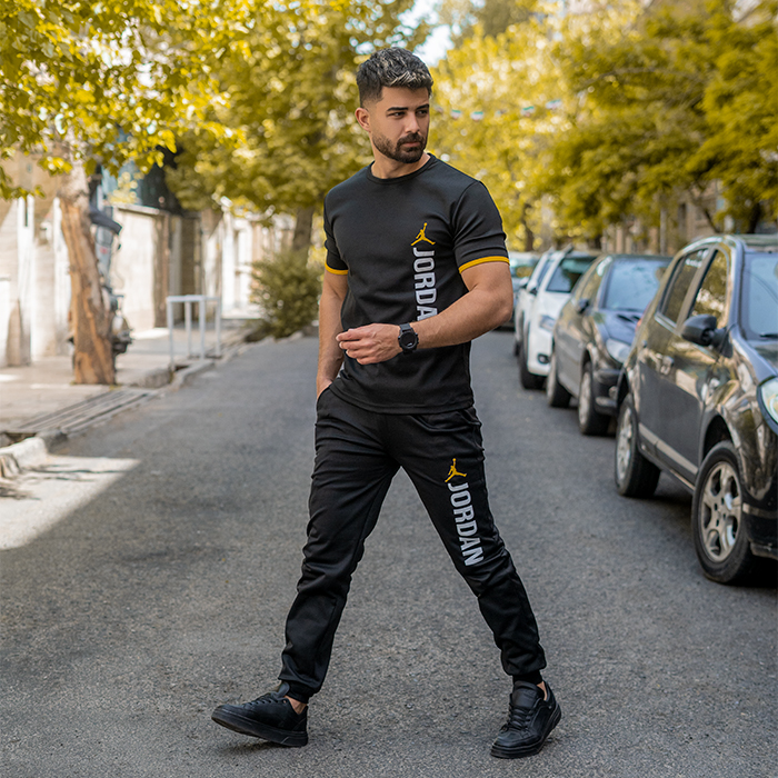 ست تیشرت و شلوار مردانه JORDAN مدل OLES (مشکی)