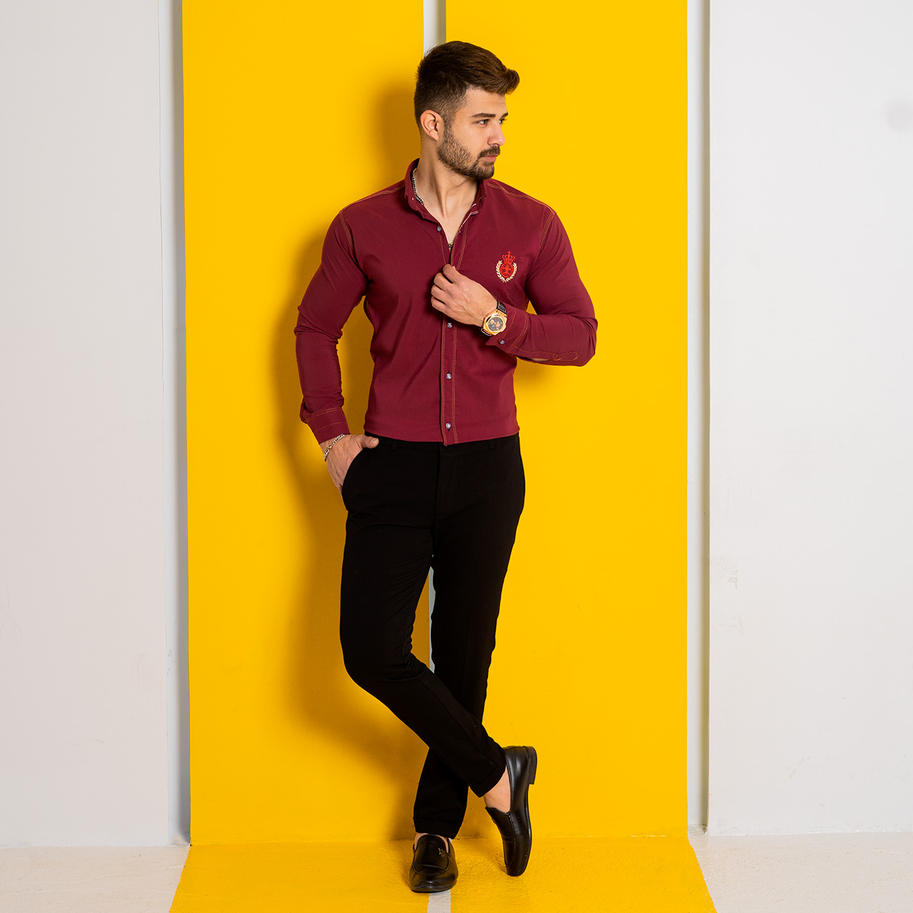 پیراهن مردانه قرمز مدل gabi