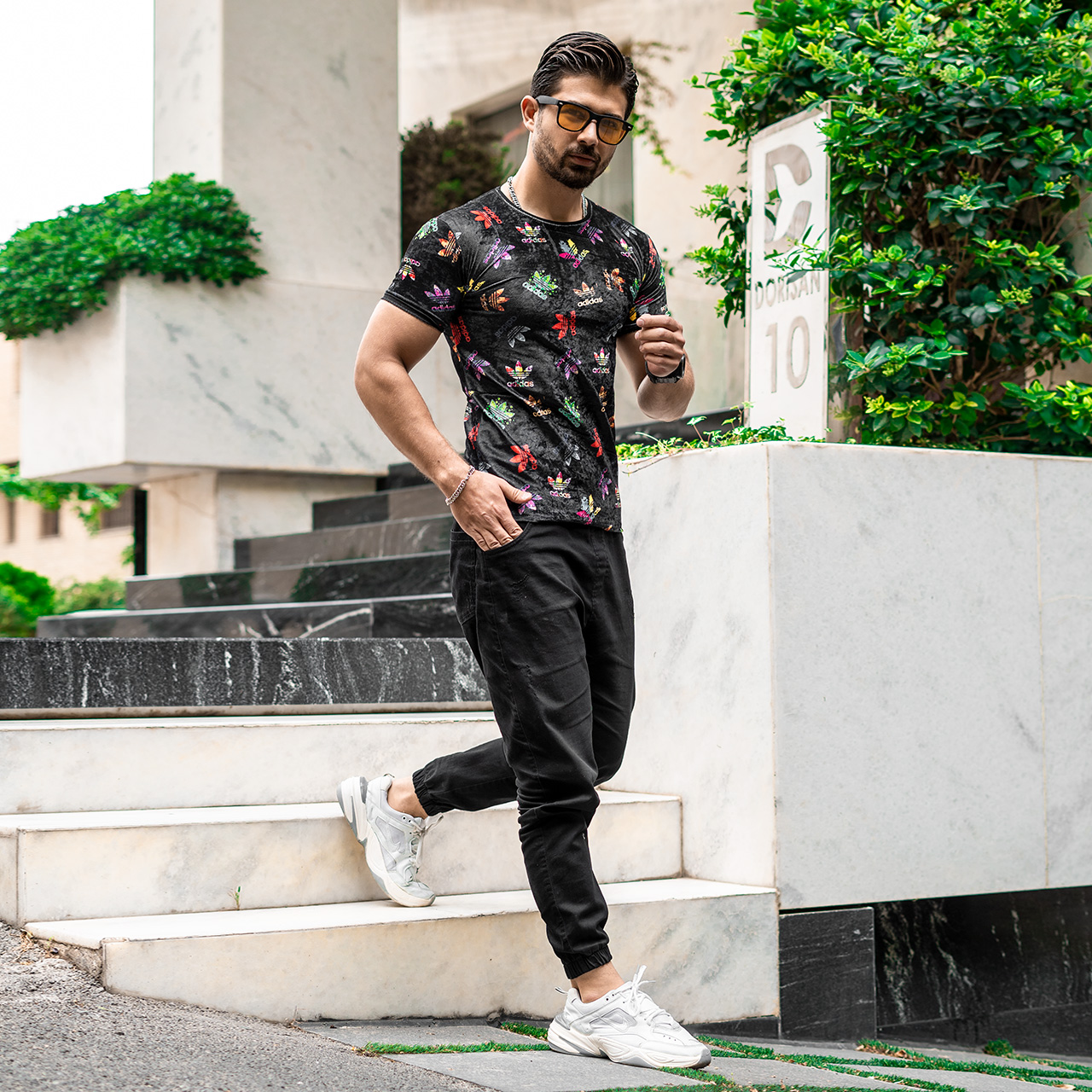 تیشرت مخمل مردانه طرح آدیداس مدل arip