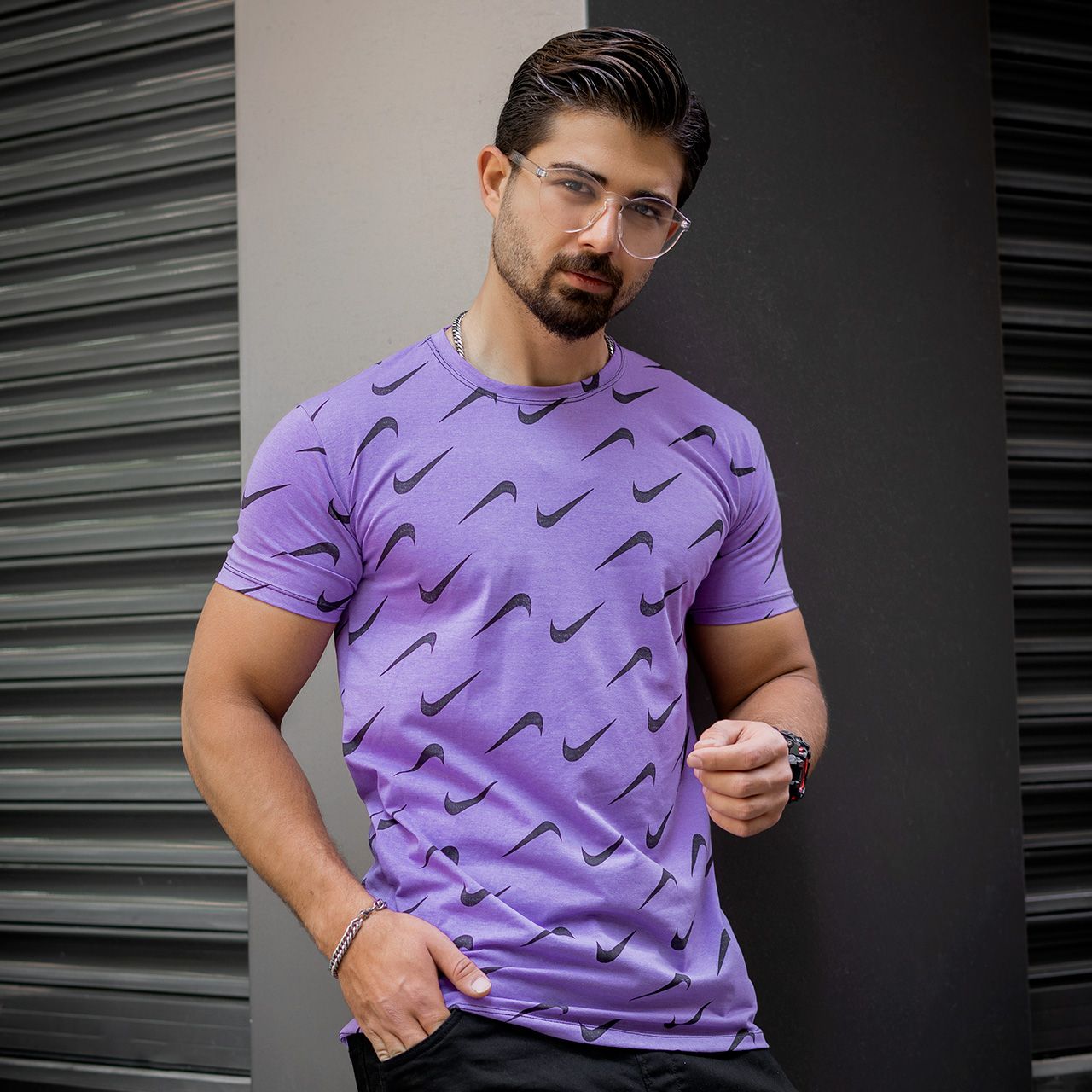 تیشرت نایک بنفش مردانه مدل omid