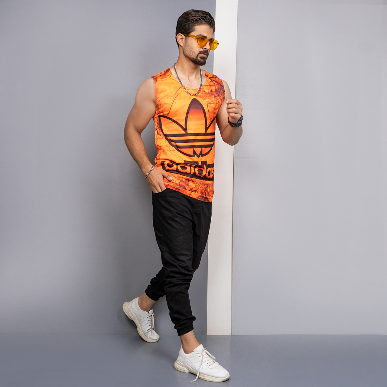 رکابی (T) نارنجی مردانه مدل Adidas