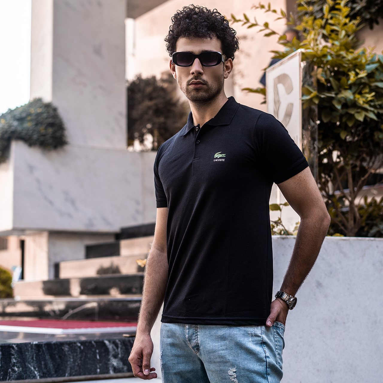 تیشرت مردانه Lacoste جودون-مشکی مدل Mahyar