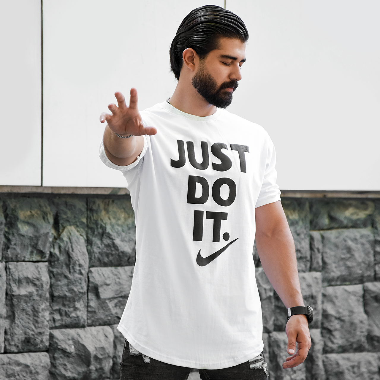 تیشرت سفید just do it مردانه مدلBehroz