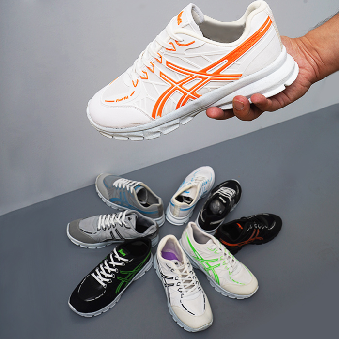 کفش ورزشی مردانه اسیکس سفید-نارنجی مدل Kaloni