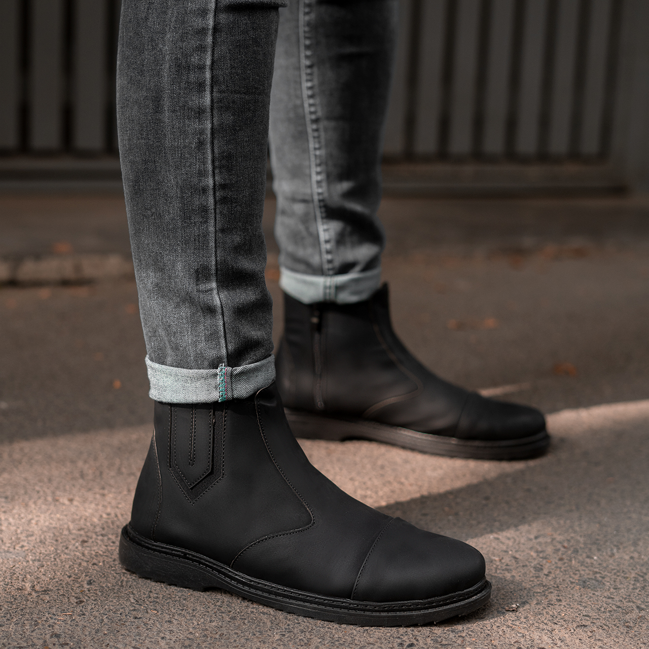 نیم بوت مردانه مشکی مات مدل Argan