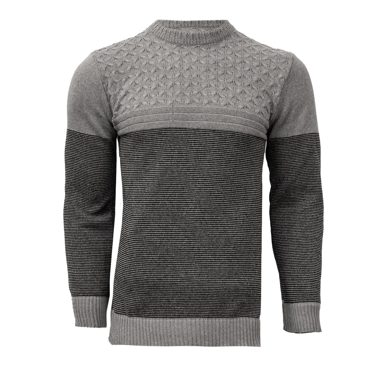 پلیور مردانه راه راه طوسی مدل navid