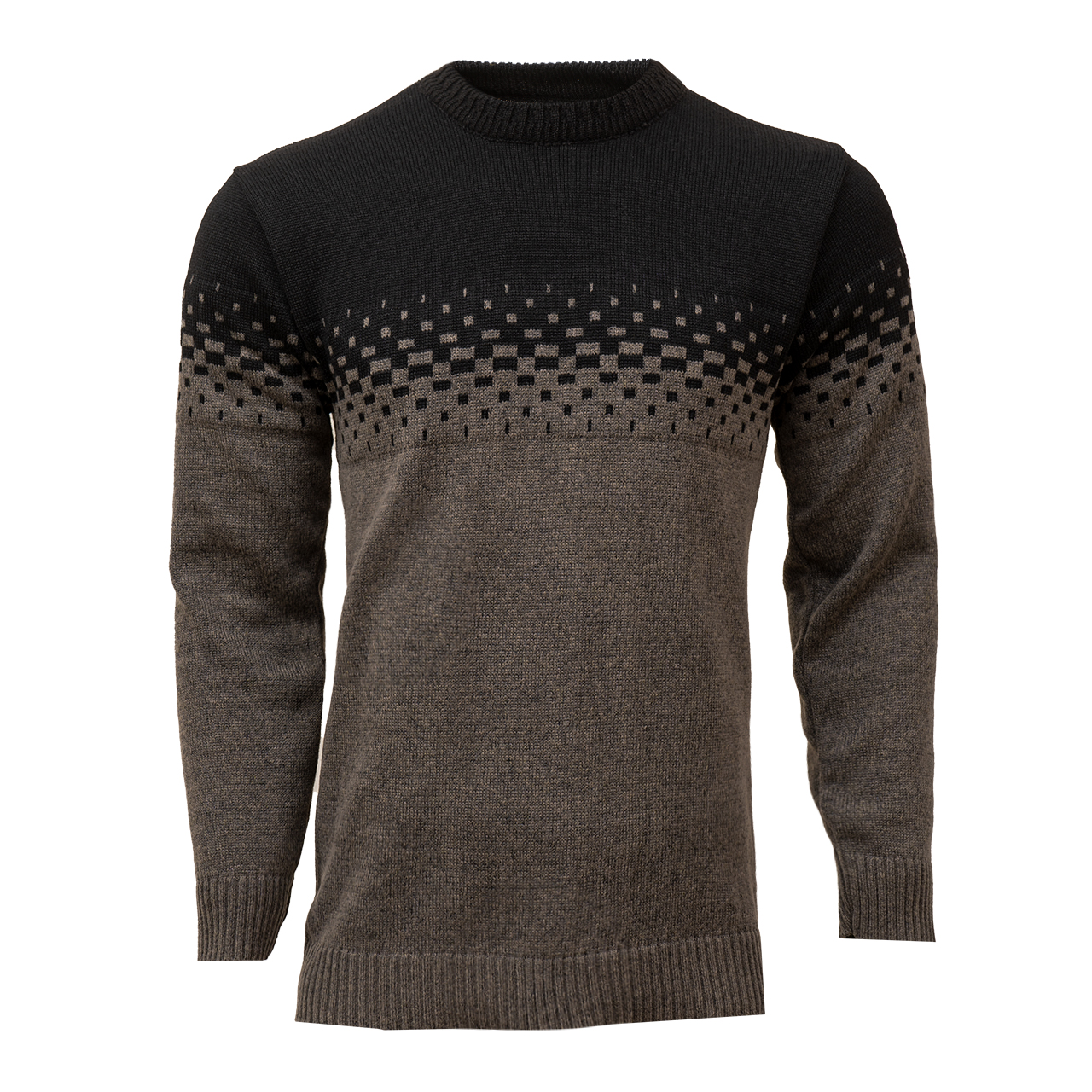 پلیور مردانه دو رنگ قهوه ای مشکی مدلShatel