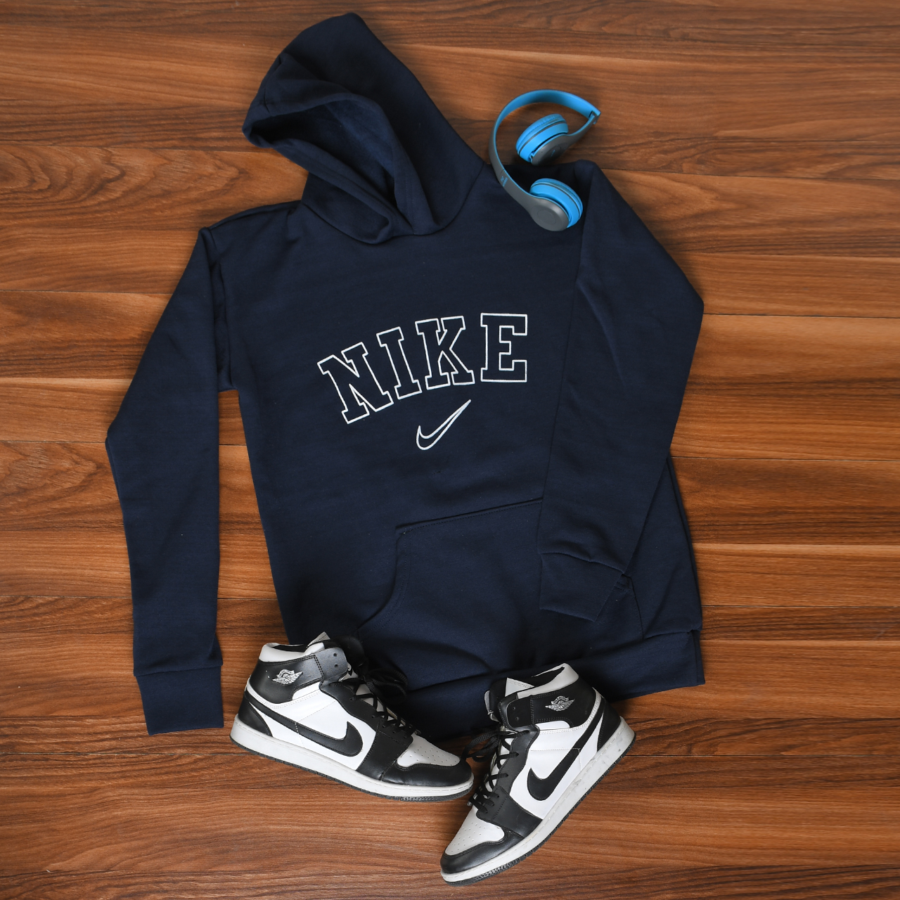 هودی مردانه نایک سرمه ای مدل TEMPA