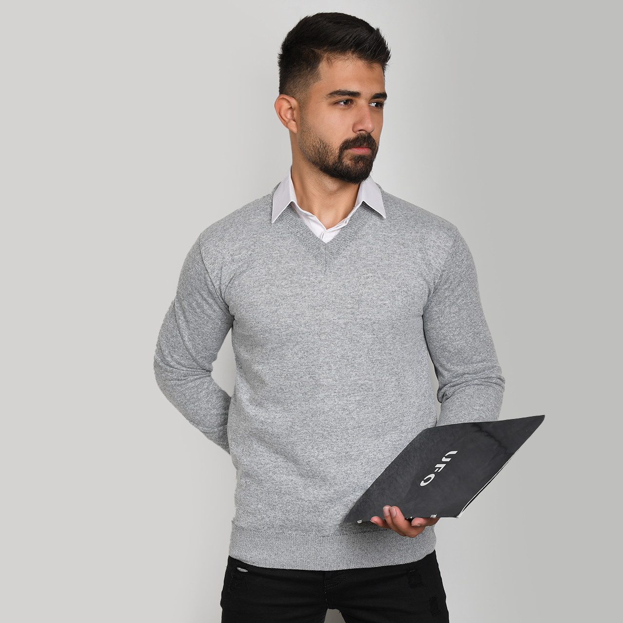 بافت مردانه طوسی روشن مدل Sorosh