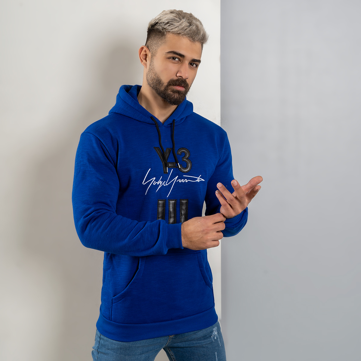 هودی مردانه Y-3 آبی مدل Eric