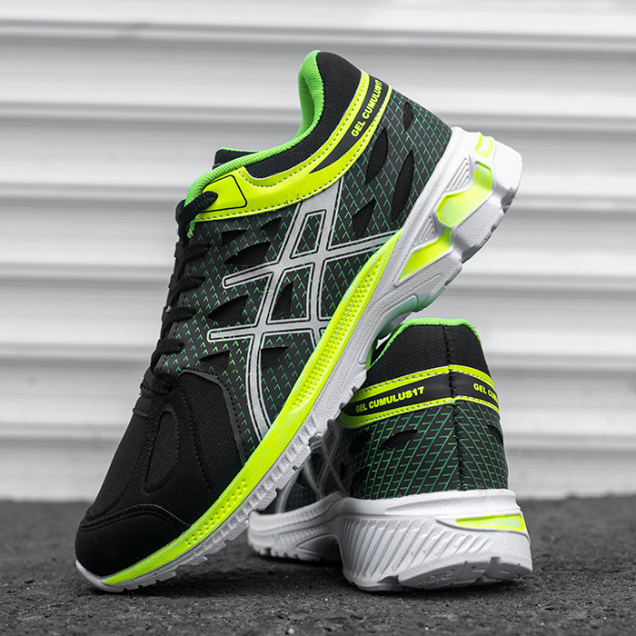 کفش ورزشی Asics مردانه مشکی سبز مدل NERON