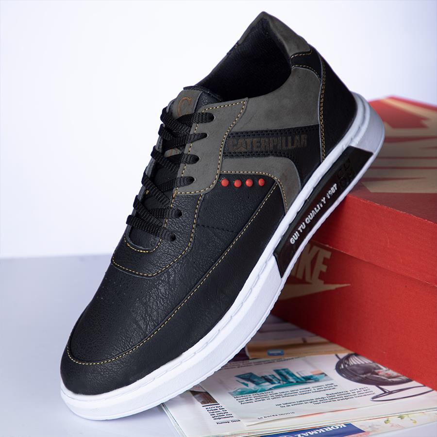 کفش تخت مشکی طوسی مردانه مدل Guitu