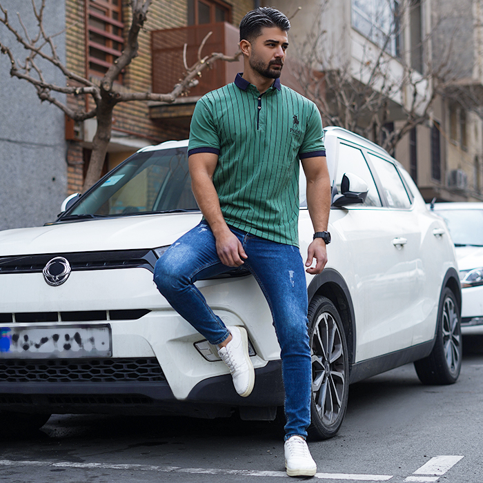 تیشرت مردانه سبز مدل MONO