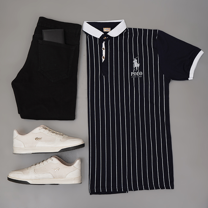 تیشرت مردانه سرمه ای مدل MONO