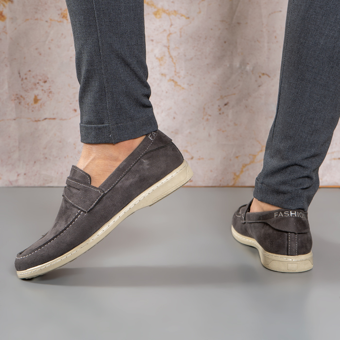 کفش کالج طوسی مردانه مدل Aril