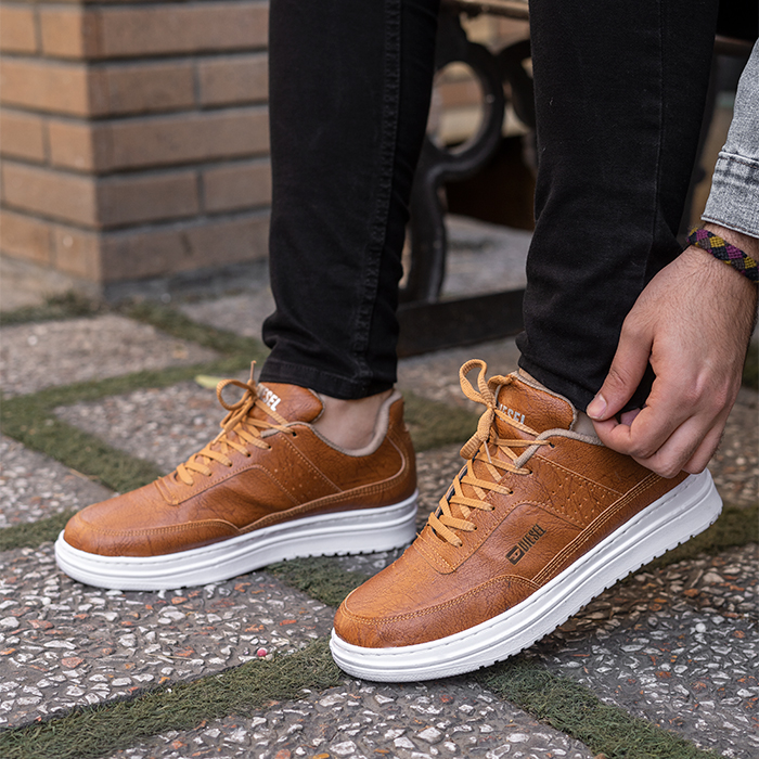 کفش تخت مردانه عسلی مدل selin