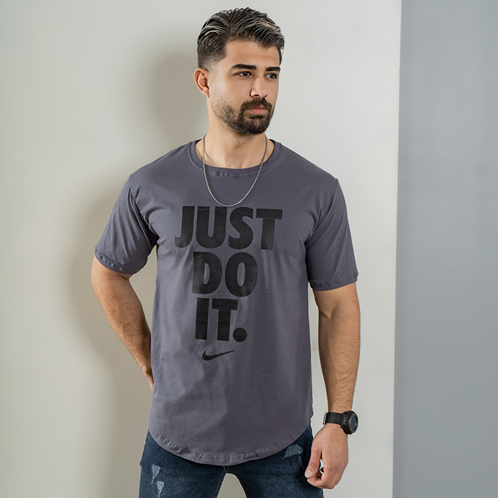 تیشرت Just Do It مردانه طوسی مدل Ditro