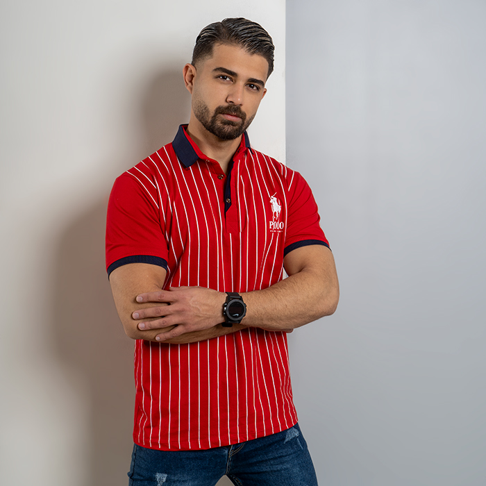 تیشرت مردانه قرمز مدل MONO