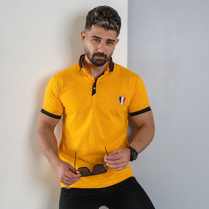 تیشرت مردانه خردلی مدل RIBAN