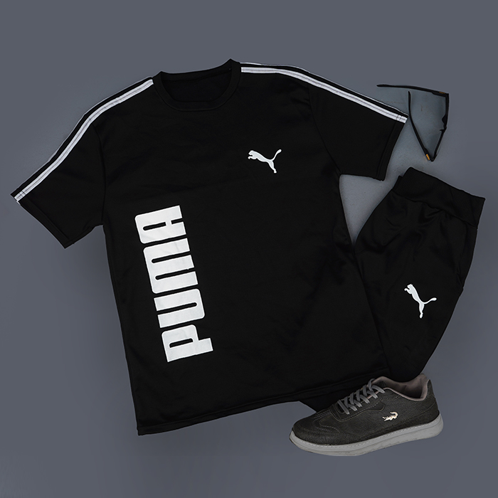 ست تیشرت شلوار مشکی پوما مردانه مدل hiron