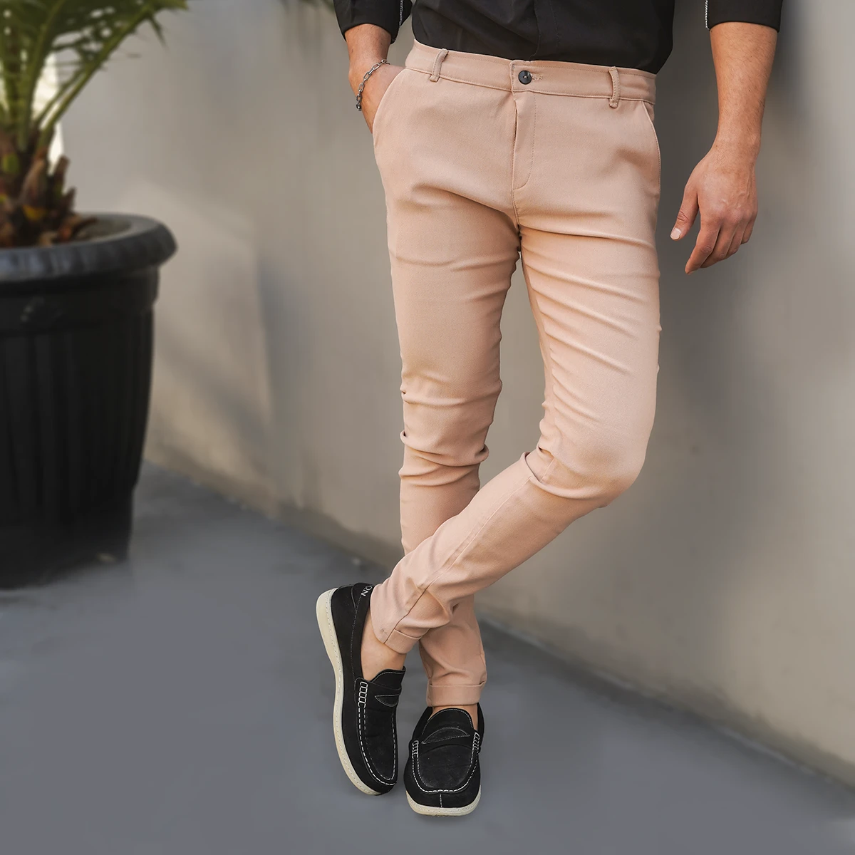 شلوار مردانه کرم مدل Mobin