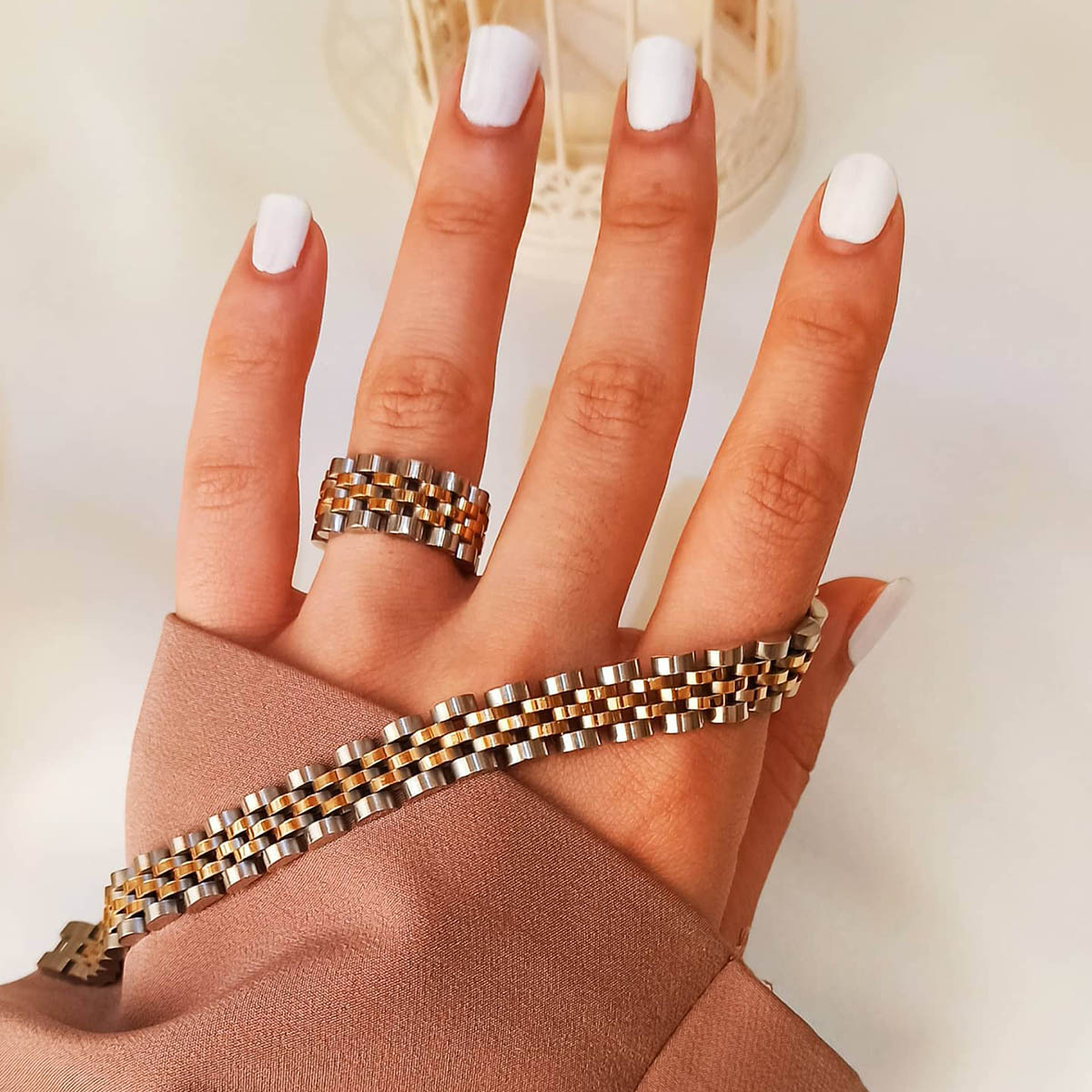 دست بند دو رنگ مدل Rolex