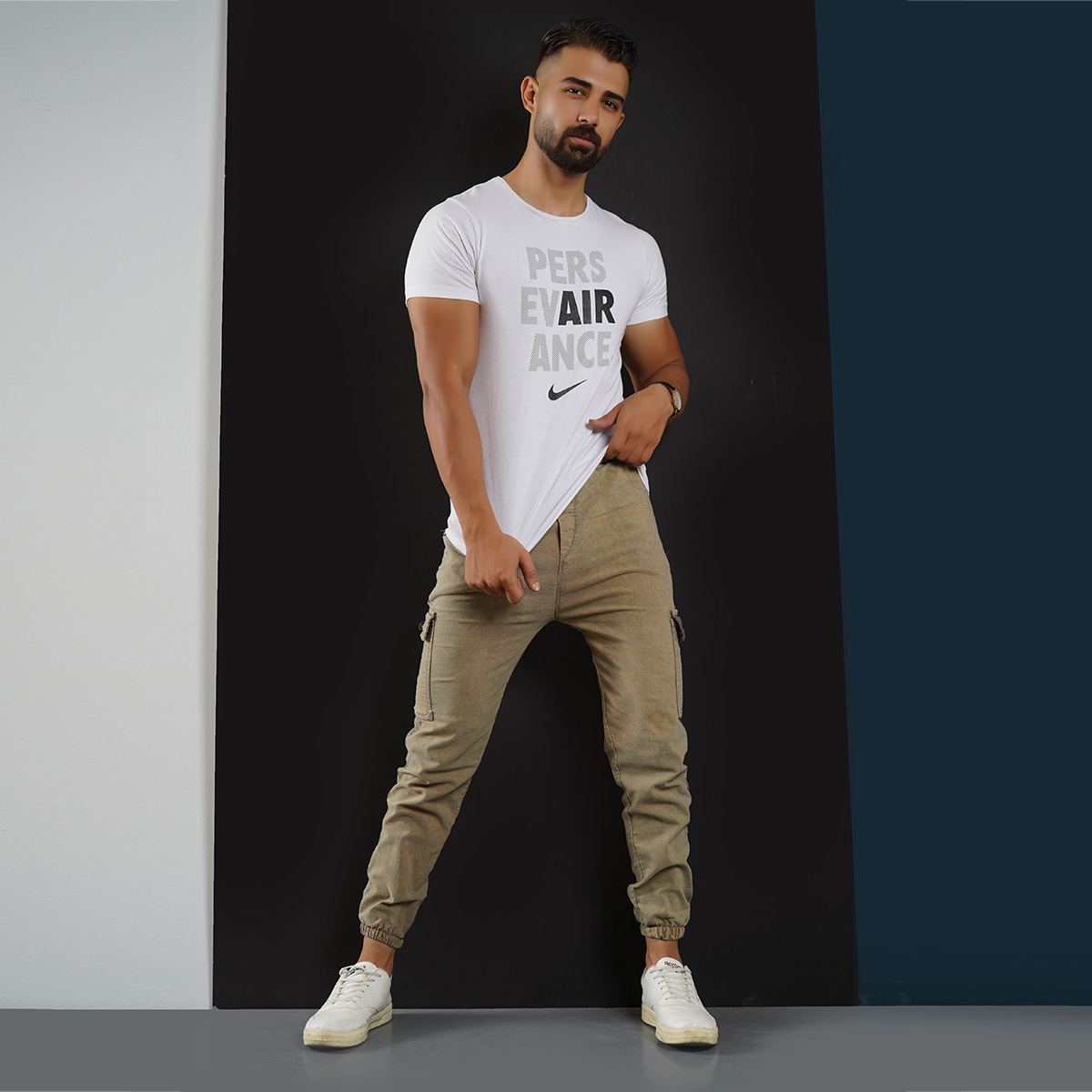 شلوار اسلش خاکی مردانه مدل ARAZ