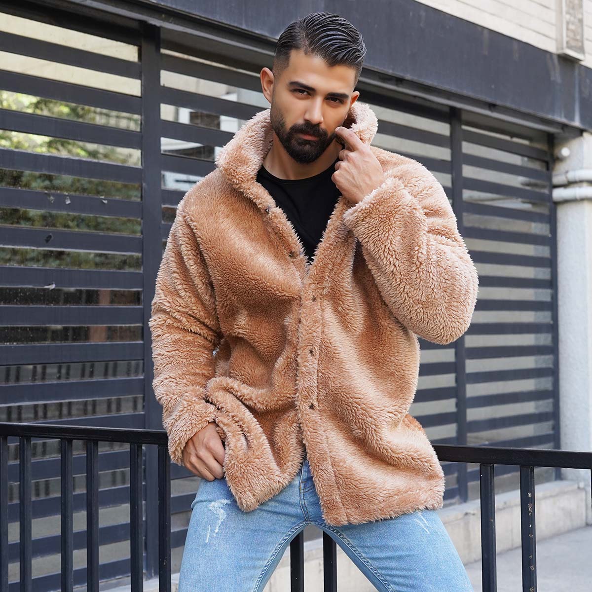 ژاکت مردانه نسکافه ای مدل TEDI